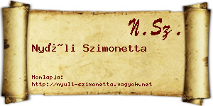 Nyúli Szimonetta névjegykártya